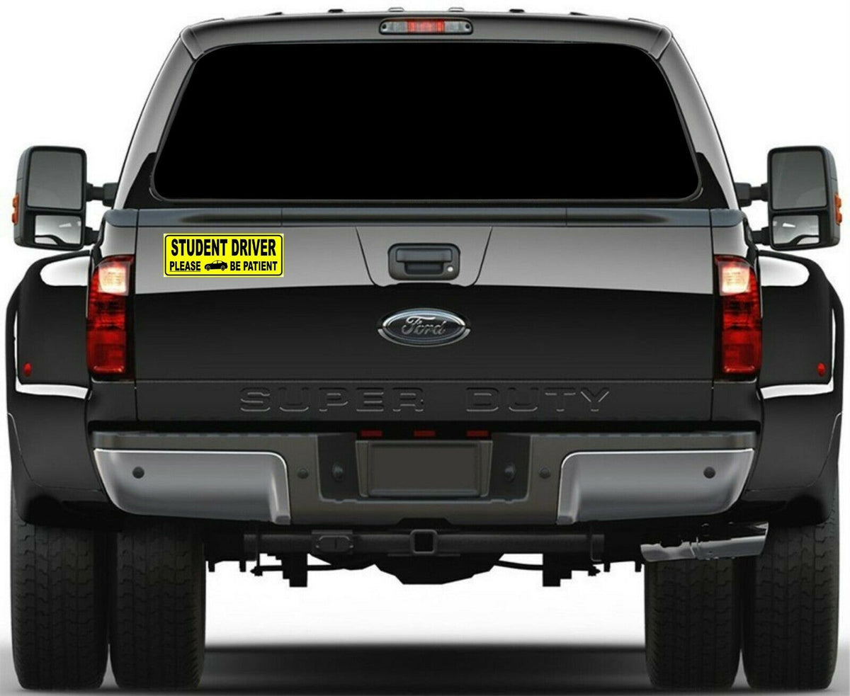 Student Driver Please Be Patient Car Bumper STICKER Decal 8.7" x 3" Buy 3 1 Free - Powercall Sirens LLC