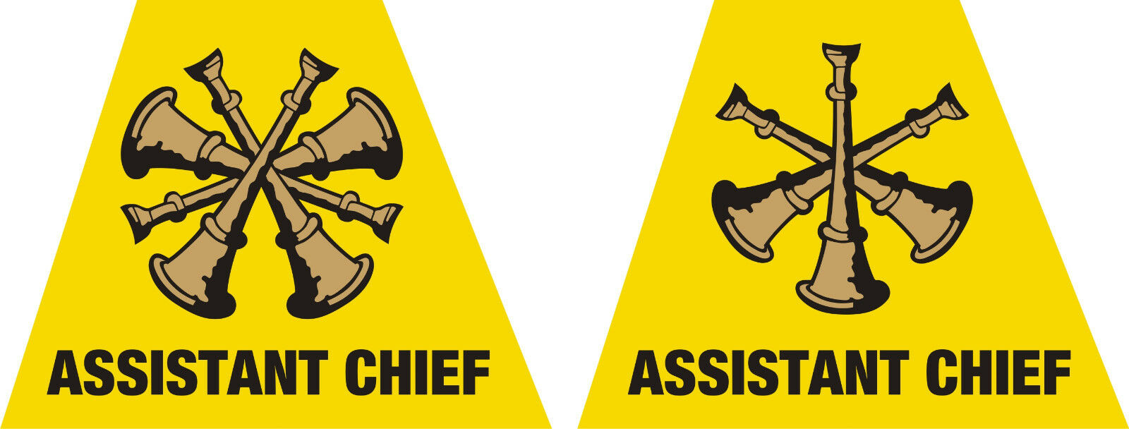 Firefighter Helmet Decal -- Set of 2 Assistant Chief Reflective Trapezoid 1.75" - Powercall Sirens LLC