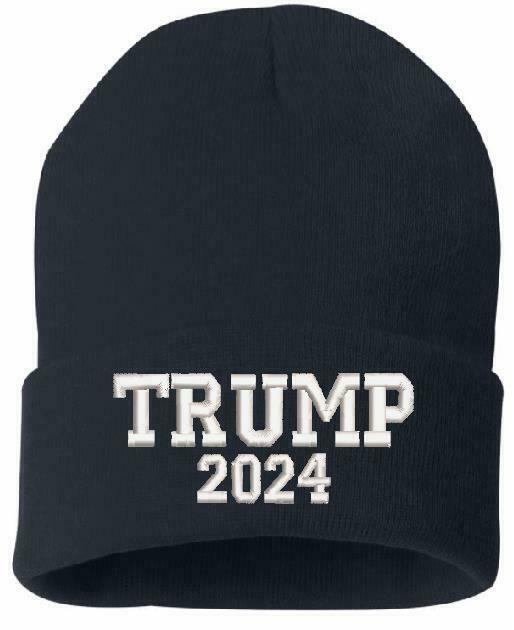 Trump 2024 Winter Hat - Embroidered Cuff or Beanie Choice SP12 or SP08 Trump Hat - Powercall Sirens LLC