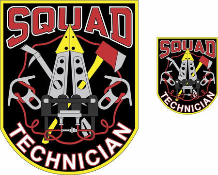 Rescue Squad Technician Window Decals, Set of 2 decals FREE SHIPPING - Powercall Sirens LLC
