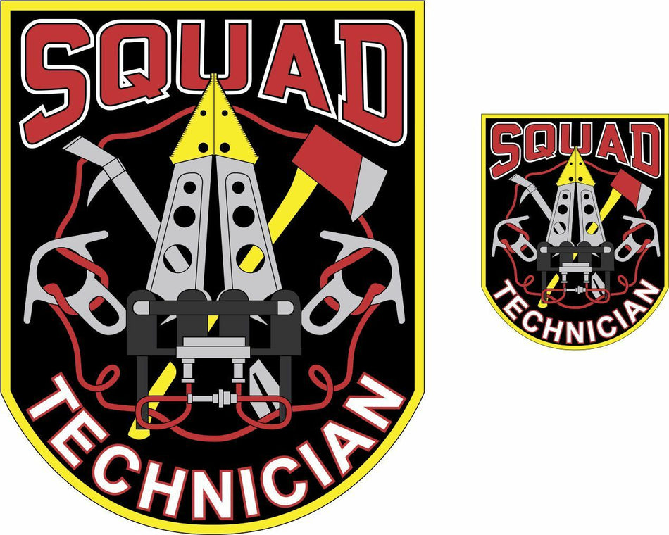 Rescue Squad Technician Window Decals, Set of 2 decals FREE SHIPPING - Powercall Sirens LLC