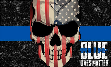 Thin blue line decal - Punisher Blue Line Blue Lives Matter Decal Various Sizes - Powercall Sirens LLC