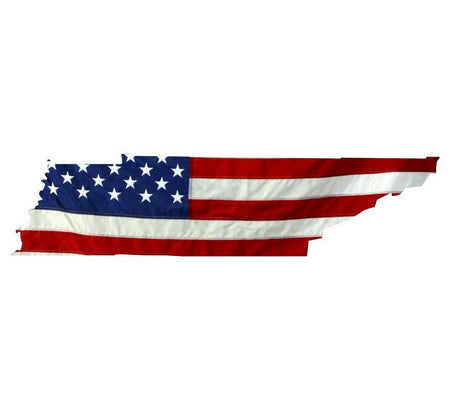 State of Tennessee Realistic American Flag Window Decal - Various Sizes - Powercall Sirens LLC