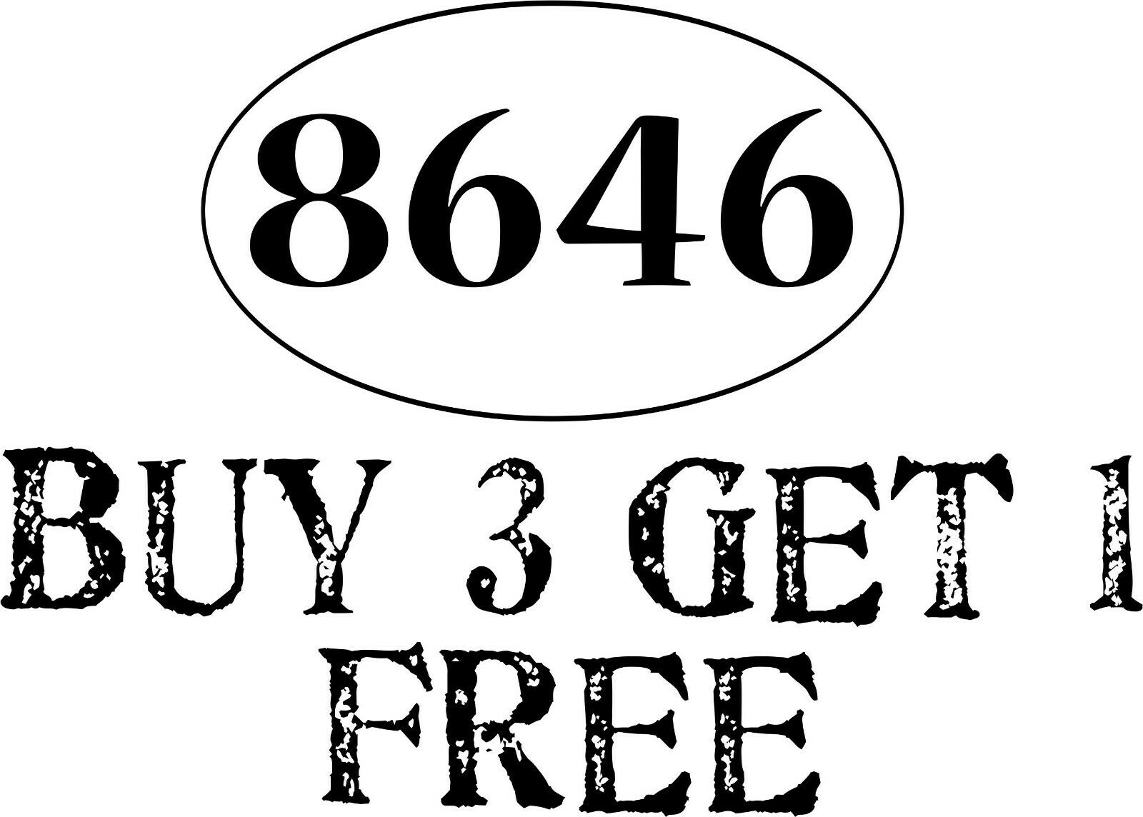 8646 Vinyl Bumper Sticker Decal Black/White 5