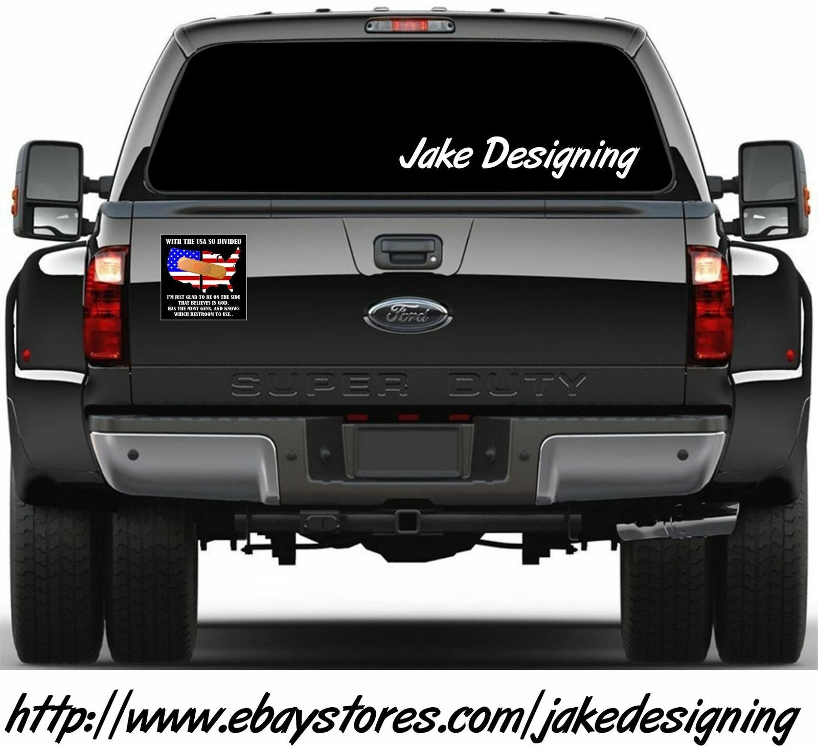 Political Bumper sticker or Magnet - USA So Divided Believes in God 6" x 6" - Powercall Sirens LLC