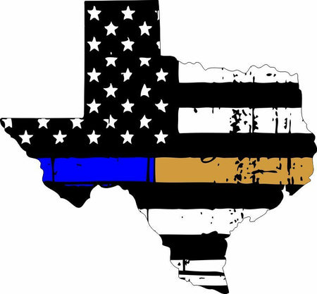 Thin Blue Line Decal Blue/Gold Police Dispatcher Exterior Decal - Various Sizes - Powercall Sirens LLC