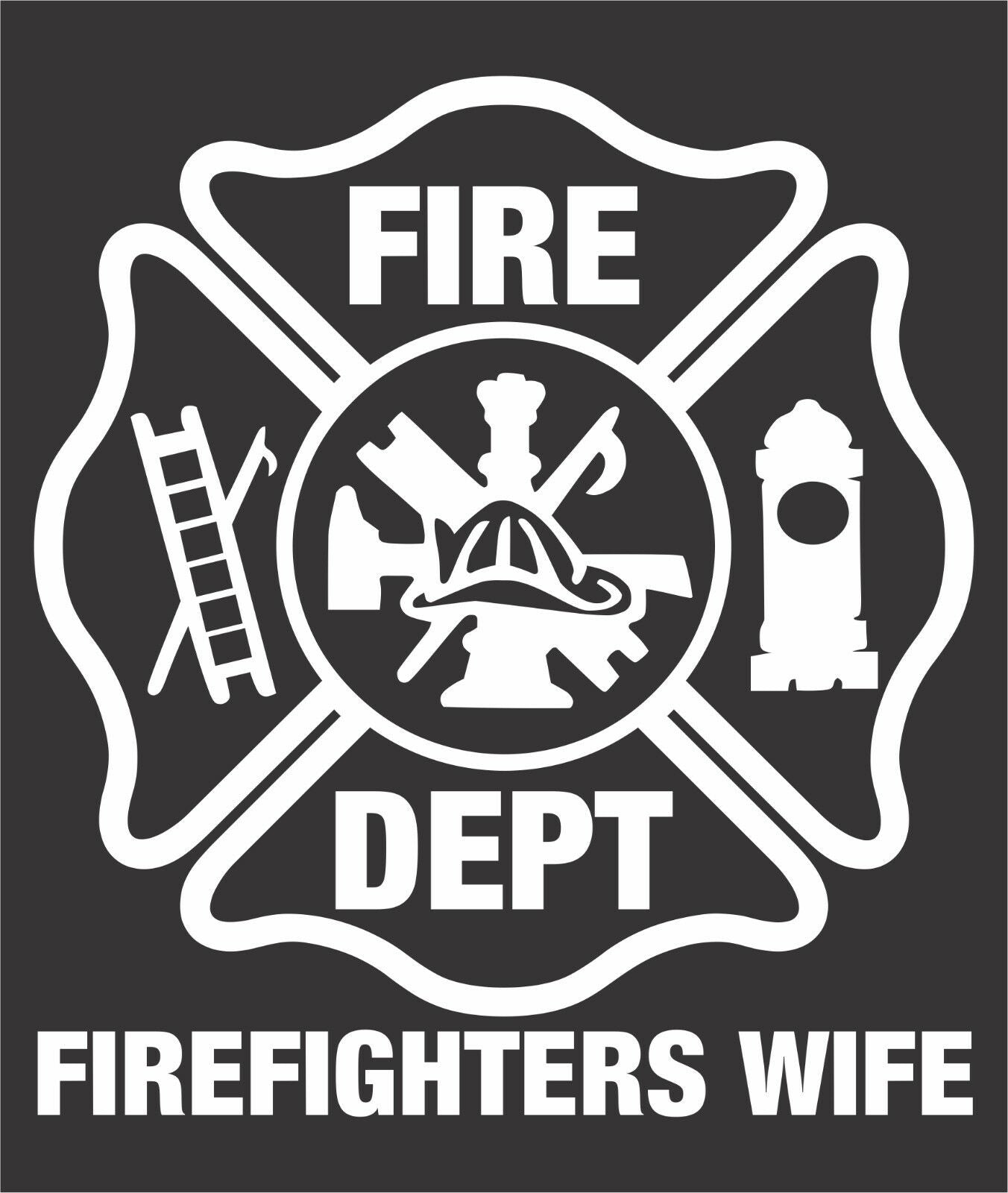 Firefighter Stickers - Firefighter's Wife 8" Maltese Sticker - Maltese Decal - Powercall Sirens LLC