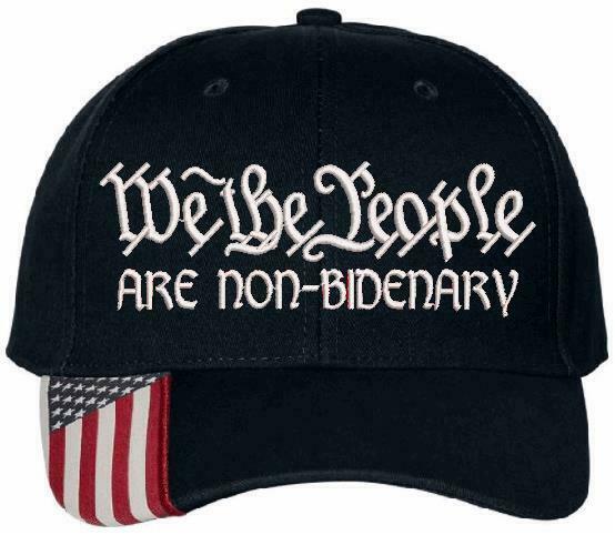 I Identify as Non Bidenary WE THE PEOPLE Embroidered USA300 Adjustable Hat