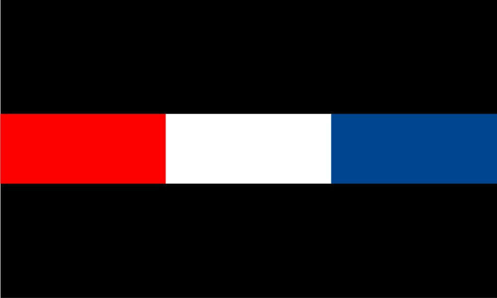 Thin Red/White/Blue Line Police Officer Firefighter Reflective Decal Sticker - Powercall Sirens LLC