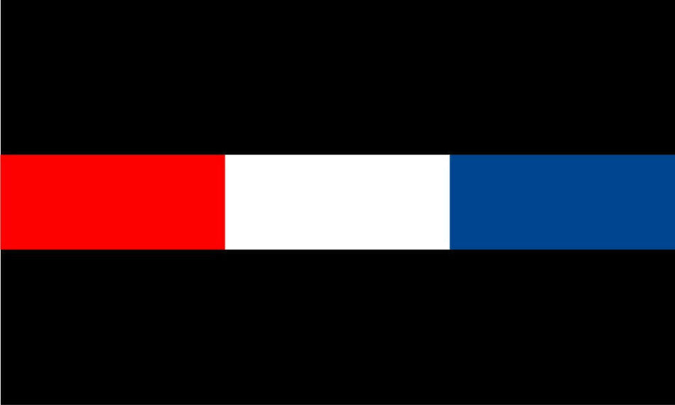 Thin Red/White/Blue Line Police Officer Firefighter Reflective Decal Sticker - Powercall Sirens LLC