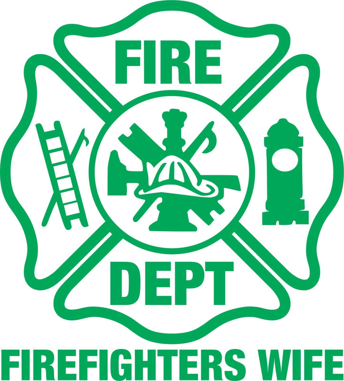 Firefighter Stickers - Firefighter's Wife 8" Maltese Sticker - Maltese Decal - Powercall Sirens LLC
