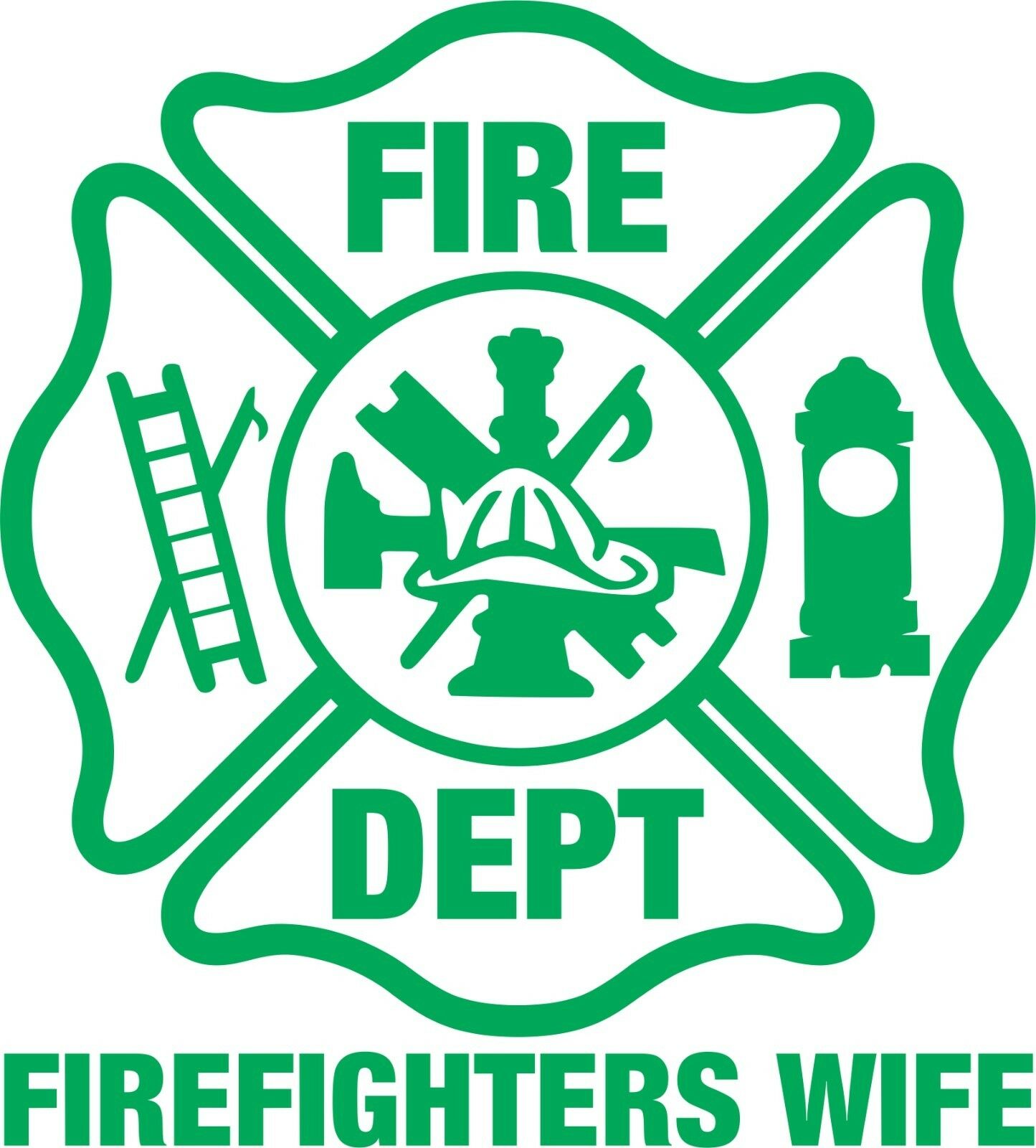 Firefighter Stickers - Firefighter's Wife 8" Maltese Sticker - Maltese Decal - Powercall Sirens LLC