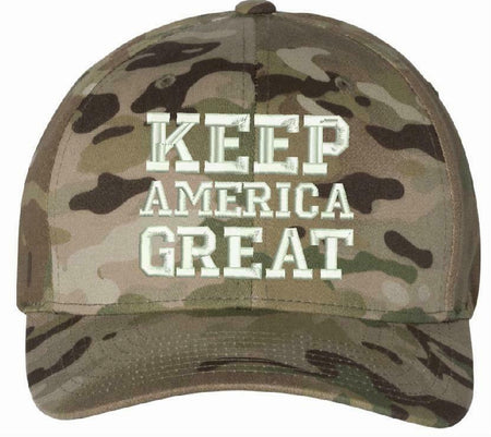 Keep America Great Multi Cam Flex Fit Trump Hat and Various other hat options - Powercall Sirens LLC