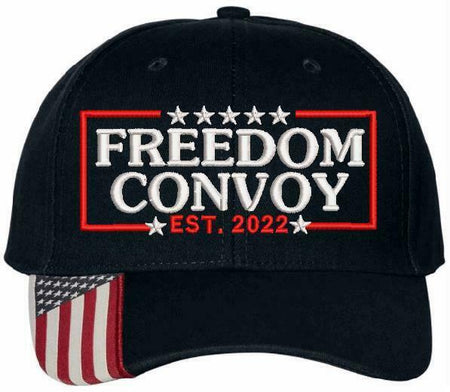 Freedom Convoy 2022 Embroidered Hat - USA300 Style Adjustable Hats - Various - Powercall Sirens LLC