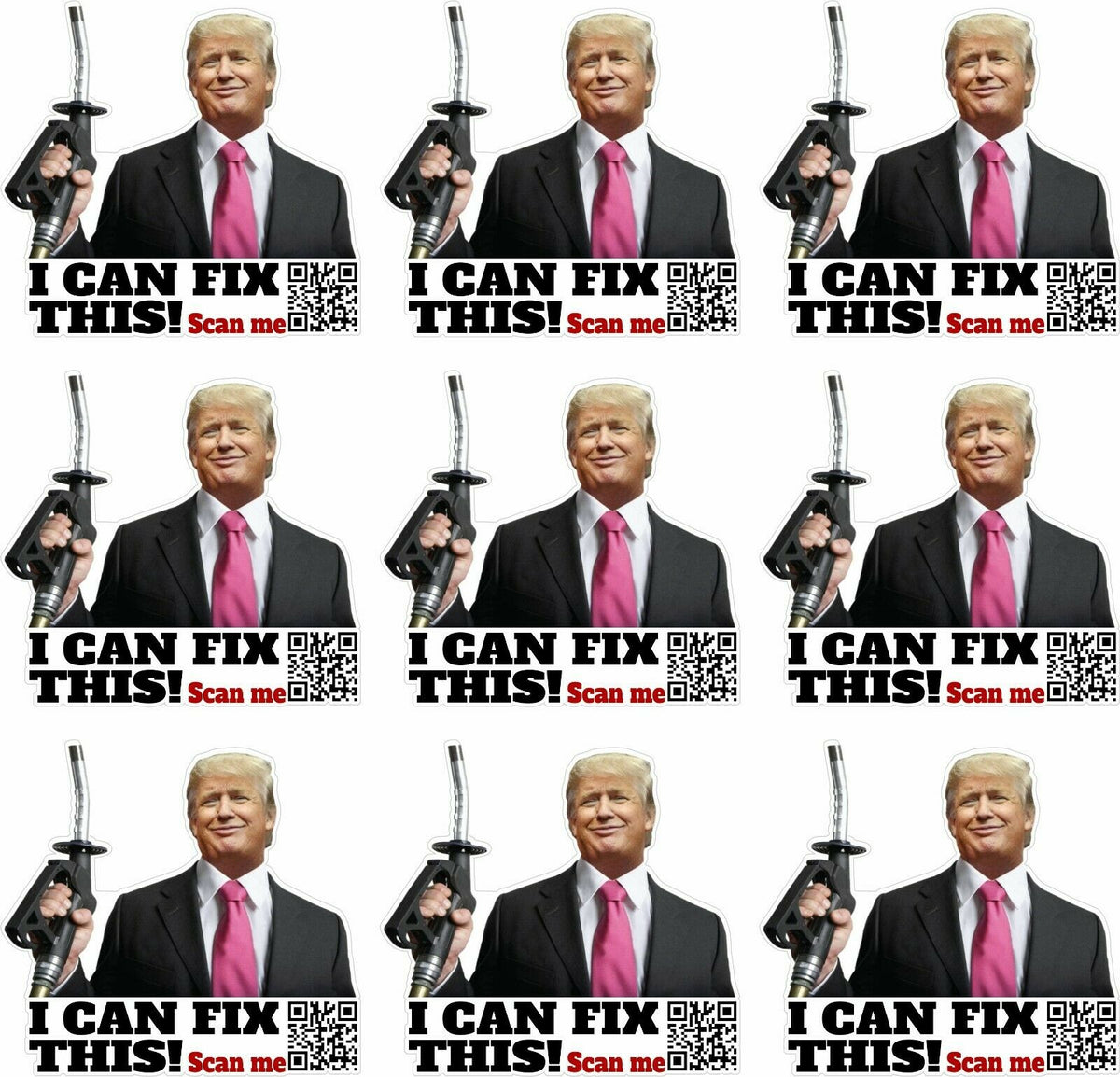 I can fix THIS Trump Anti Biden Gas Sticker Pack of 9 Decals 2" x 2.2" QR Code - Powercall Sirens LLC