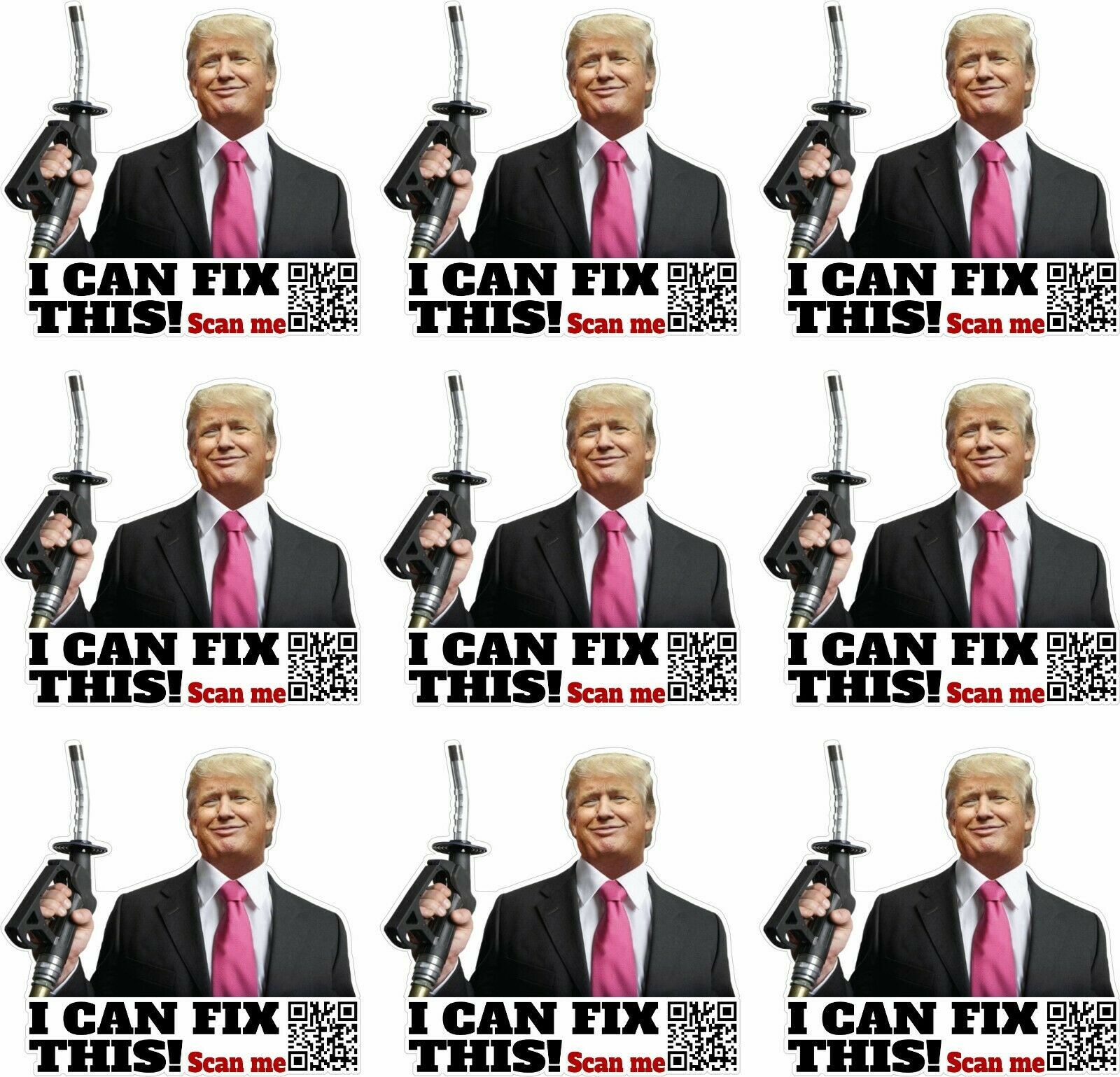 I can fix THIS Trump Anti Biden Gas Sticker Pack of 9 Decals 2" x 2.2" QR Code - Powercall Sirens LLC