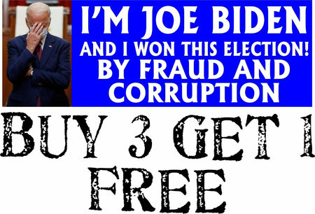 SLEEPY JOE BUMPER STICKER, Won by Fraud and Corruption Bumper Sticker 8.7" x 3" - Powercall Sirens LLC