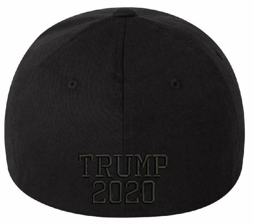 Make America Great Again Flex Fit Black Hat - Lower Side MAGA with Flag and Back - Powercall Sirens LLC