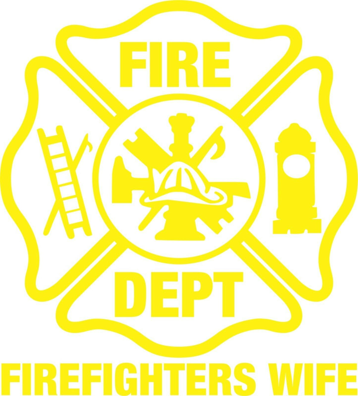 Firefighter Stickers - Firefighter's Wife 8" Maltese Sticker - Maltese Decal - Powercall Sirens LLC