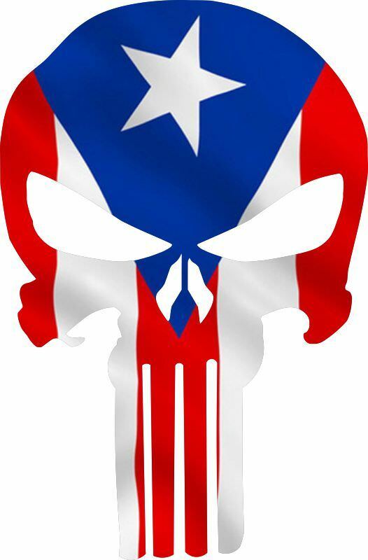 Puerto Rico Flag Punisher Exterior Window Decal - Various sizes ...