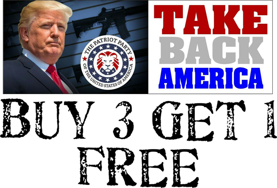 Trump 2024 Take Back America The Patriot Party Bumper Sticker 8.7" x 3" MAGA - Powercall Sirens LLC