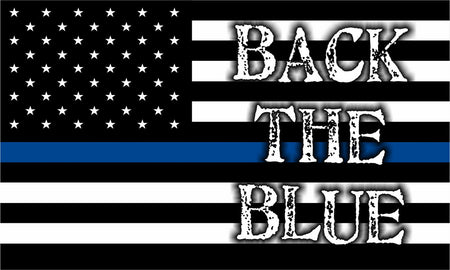 Thin Blue Line Decal - American Flag BACK THE BLUE  free Ship Various Sizes - Powercall Sirens LLC