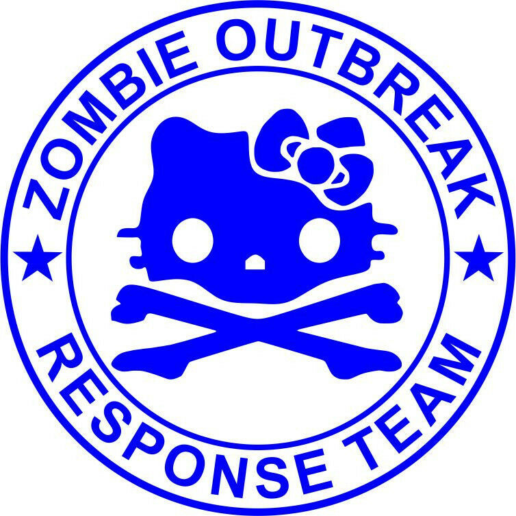 Hello Kitty Zombie Outbreak Response Team Window Decal 5" - Various Colors! - Powercall Sirens LLC