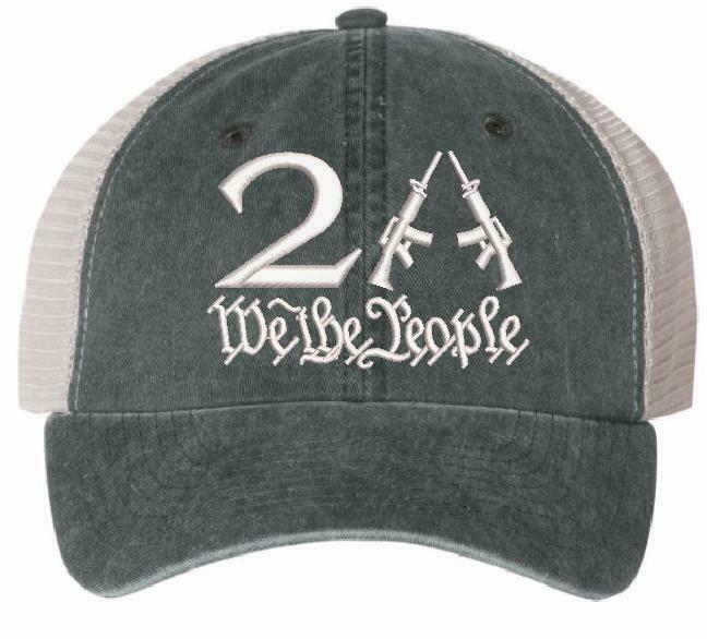 We the People 2nd Amendment 2A Embroidered Unstructured Adjustable Mesh Back Hat - Powercall Sirens LLC