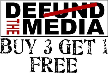 Defund the Media Bumper Sticker Fake News Decal 8.7" x 3" Buy 3 get one free - Powercall Sirens LLC