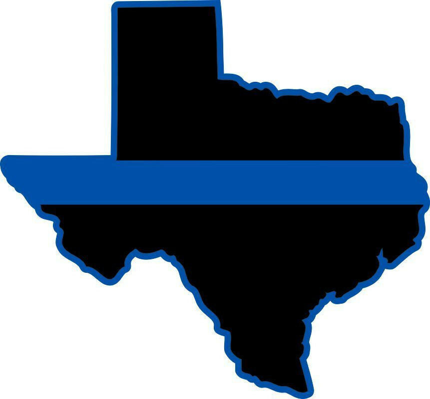 Thin Blue Line Texas  Reflective Decal - Various Sizes Free Ship - Powercall Sirens LLC