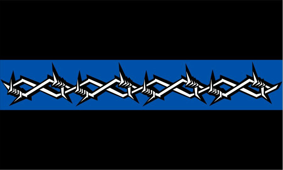 Thin Blue Line Decal - Barb Wire Thin Blue Line Decal REFLECTIVE free Shipping - Powercall Sirens LLC