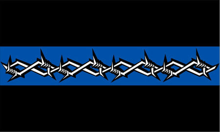 Thin Blue Line Decal - Barb Wire Thin Blue Line Decal REFLECTIVE free Shipping - Powercall Sirens LLC