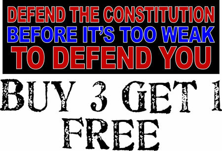 Defend the Constitution Before It Is Too Weak to defend you 8.8" x 3" Bmpr Stikr - Powercall Sirens LLC