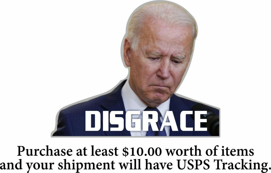 Anti Joe Biden Window Sticker Decal "DISGRACE" Car Sticker Window Decal - Sizes! - Powercall Sirens LLC