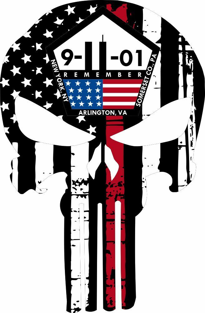 Thin Red Line Decal - Punisher Fight Terrorism Decal Various Sizes Free Shipping - Powercall Sirens LLC