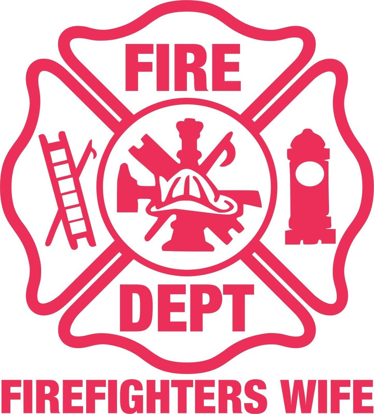 Firefighter Stickers - Firefighter's Wife 8" Maltese Sticker - Maltese Decal - Powercall Sirens LLC