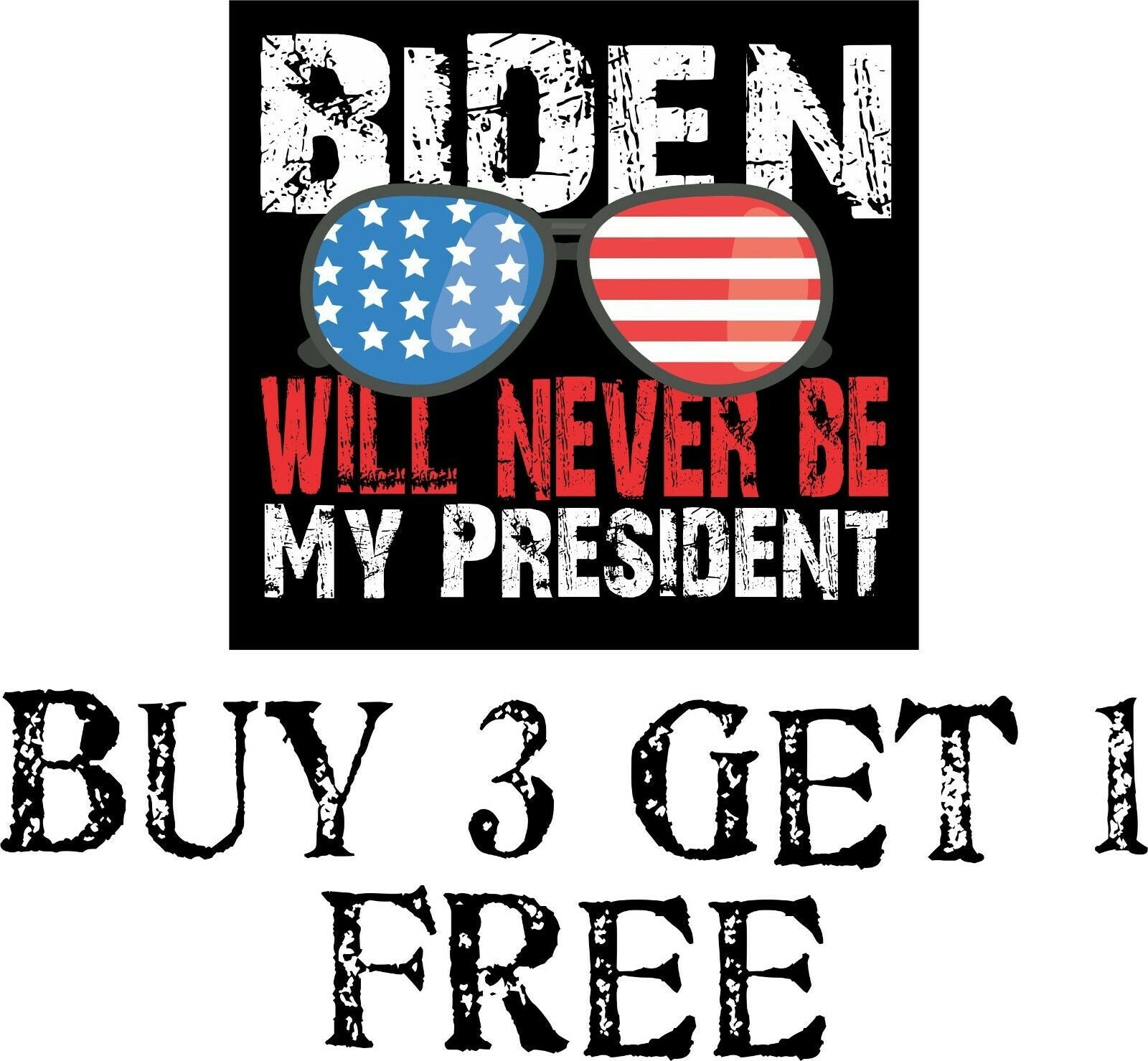 Joe Biden will never be my President Bumper Sticker 5" x 5" Biden Bumper Sticker - Powercall Sirens LLC