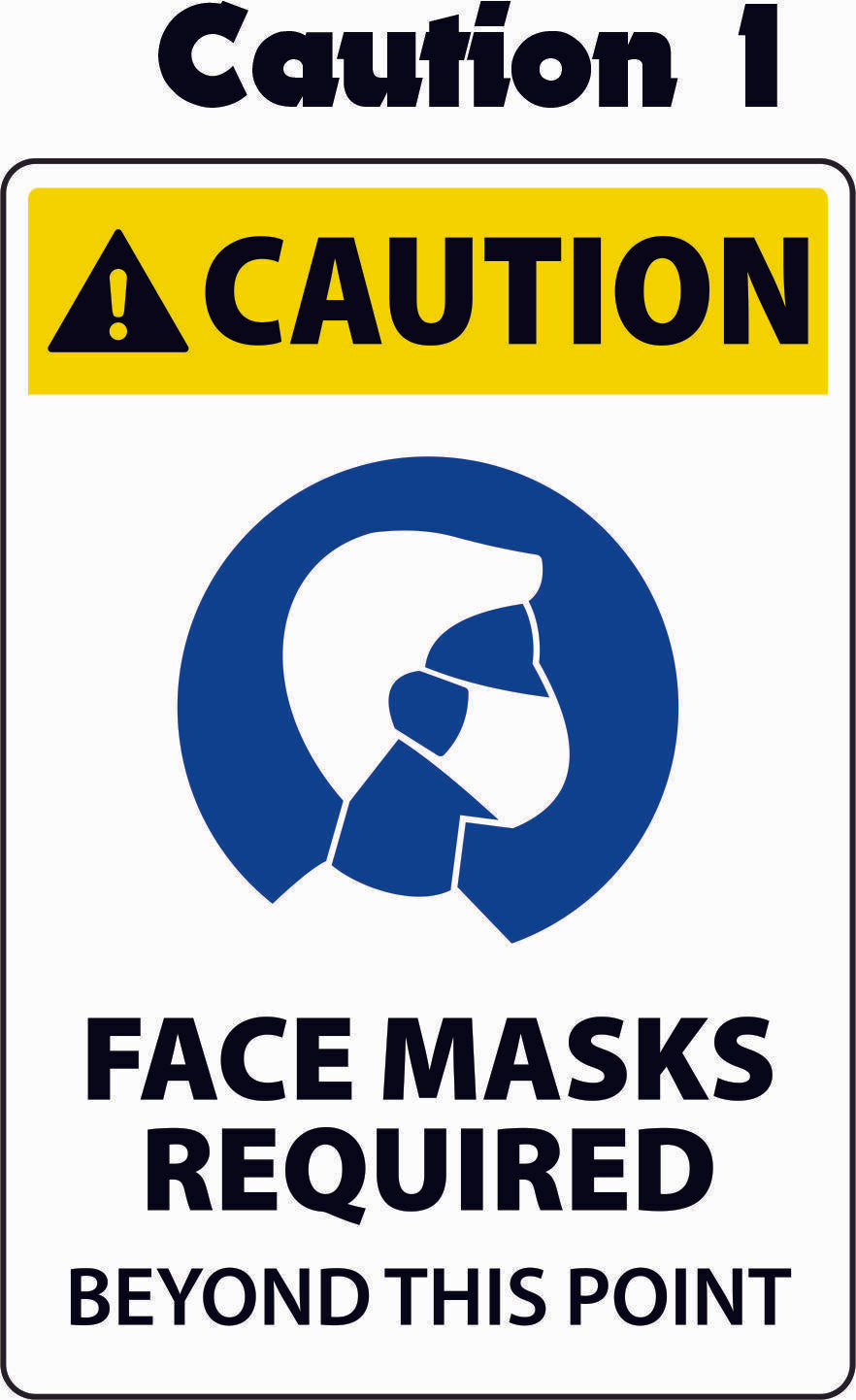 NOTICE FACE MASK REQUIRED STICKERS / SAFETY SIGN Quantity of 2 DECALS. - Powercall Sirens LLC