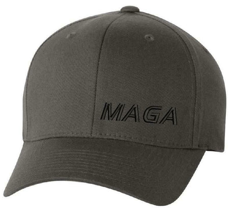 Make America Great Again Hat Flex Fit with Lower Side MAGA and flag on the back - Powercall Sirens LLC