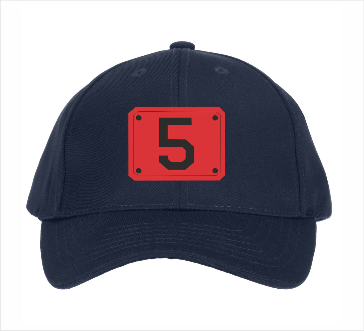 5 Red Custom Embroidered Badge Hat