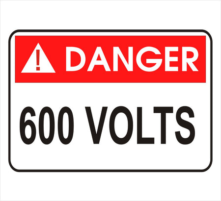 600 Volts Danger Decal