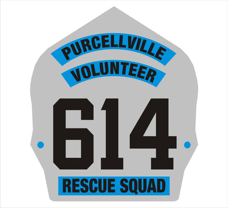 Purcellville 614 Customer Shield Decal Silver 2.5x3