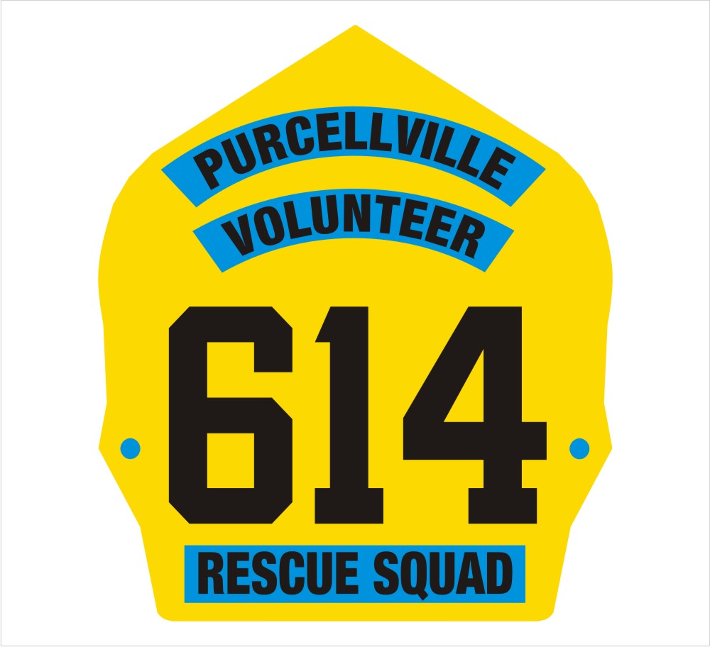 Purcellville 614 Customer Shield Decal Yellow