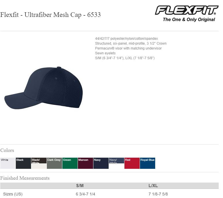 Chevron Badge FlexFit 6533 Mesh Back Hat - Powercall Sirens LLC
