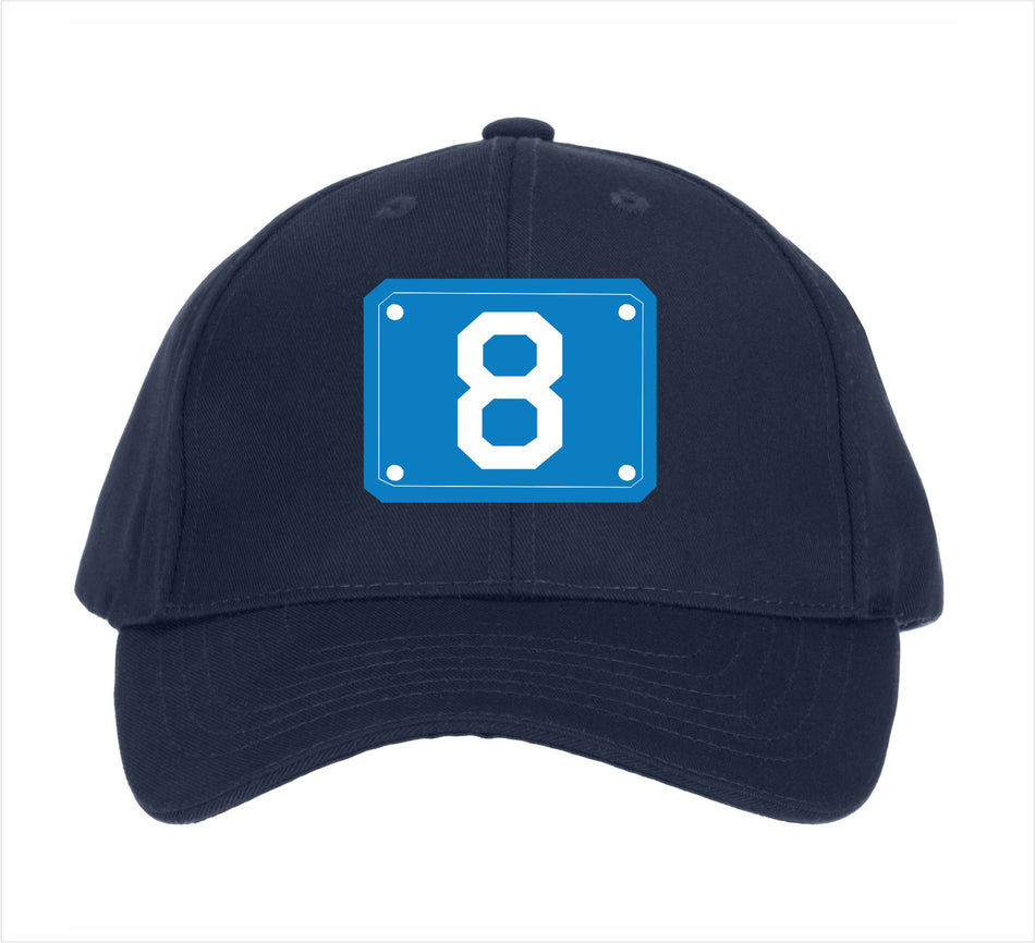 8 Blue Custom Embroidered Badge Hat
