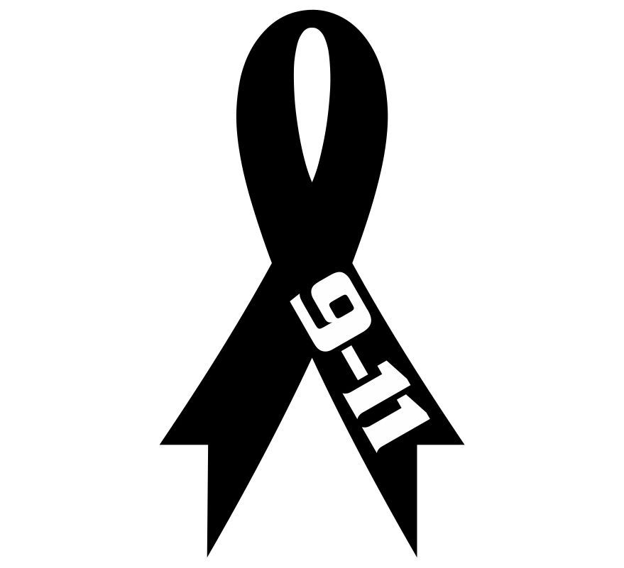 9-11 Black Ribbon Memorial Decal - Powercall Sirens LLC