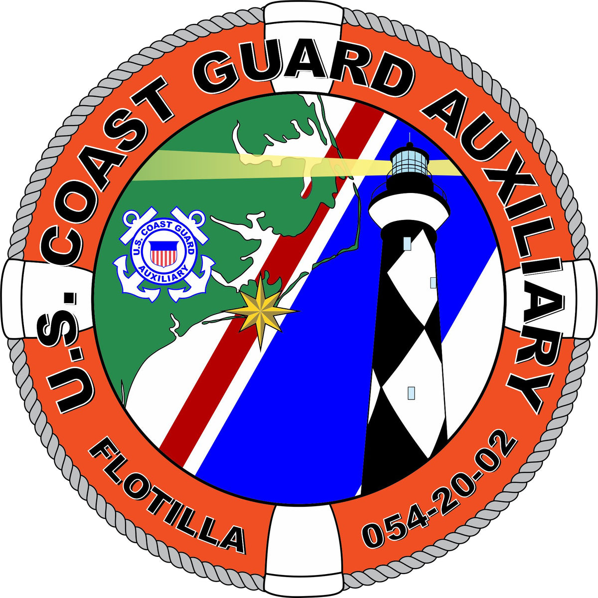 USCGAUX Flotilla 054-20-02 Customer Decal - Powercall Sirens LLC