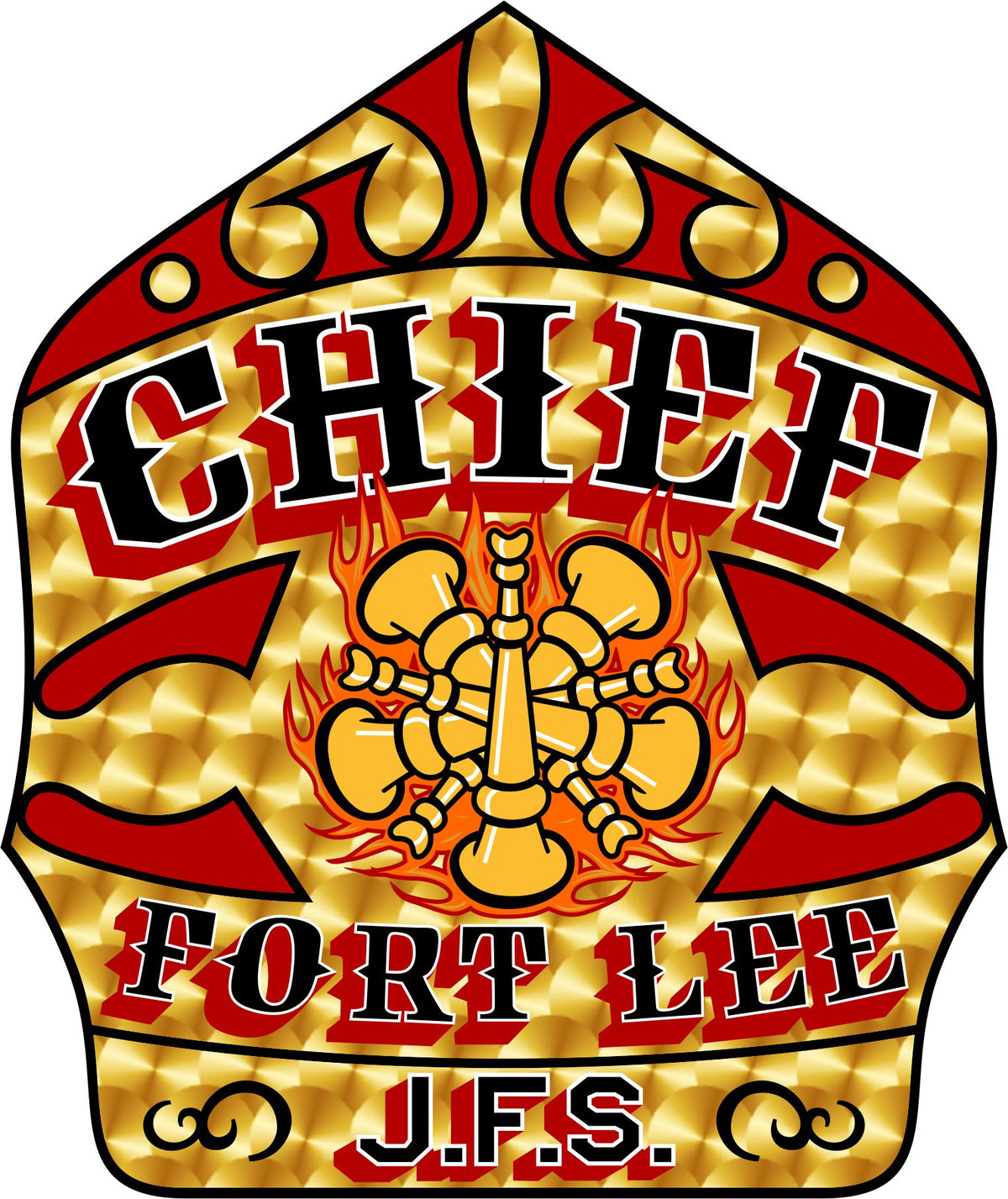 Fort Lee Chief Helmet Shield Customer Decal - Powercall Sirens LLC