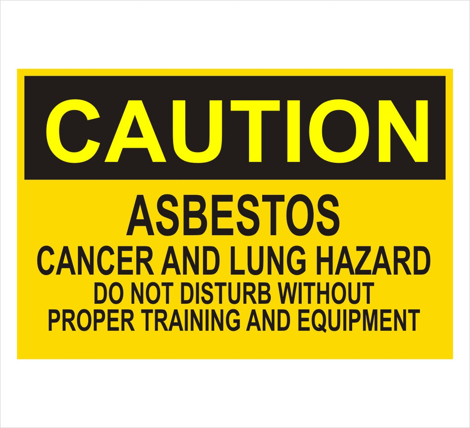 Asbestos Cancer and Lung Hazard Caution Sign Decal