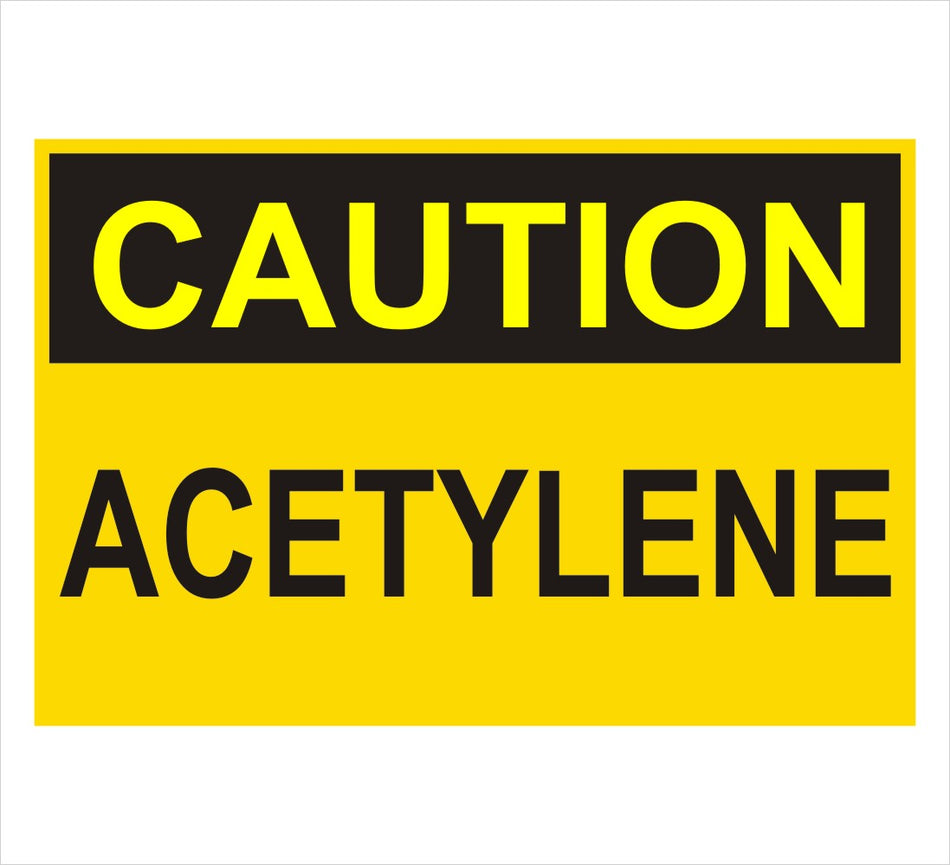 Acetylene Caution Sign Decal